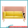 Nordic Wooden Modern Simple Leisure Meeting Sofa Chair with Moving Cabinet